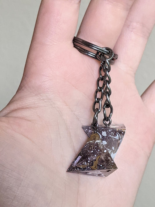 Sharp Edge D4 Keychain-Raw Speckled Void