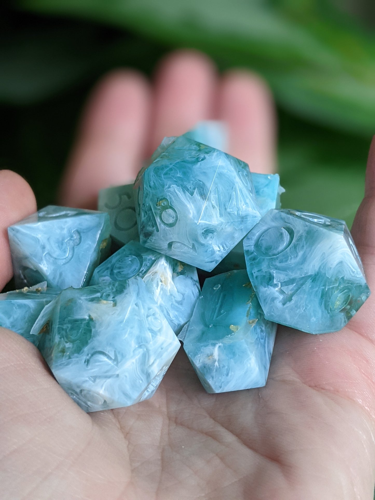 Sharp Edge 7-Piece Dice Set- Raw Poseidon