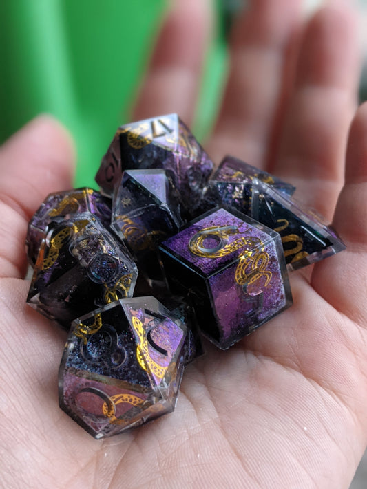 Sharp Edge 7-Piece Dice Set- Raw Serpentarius