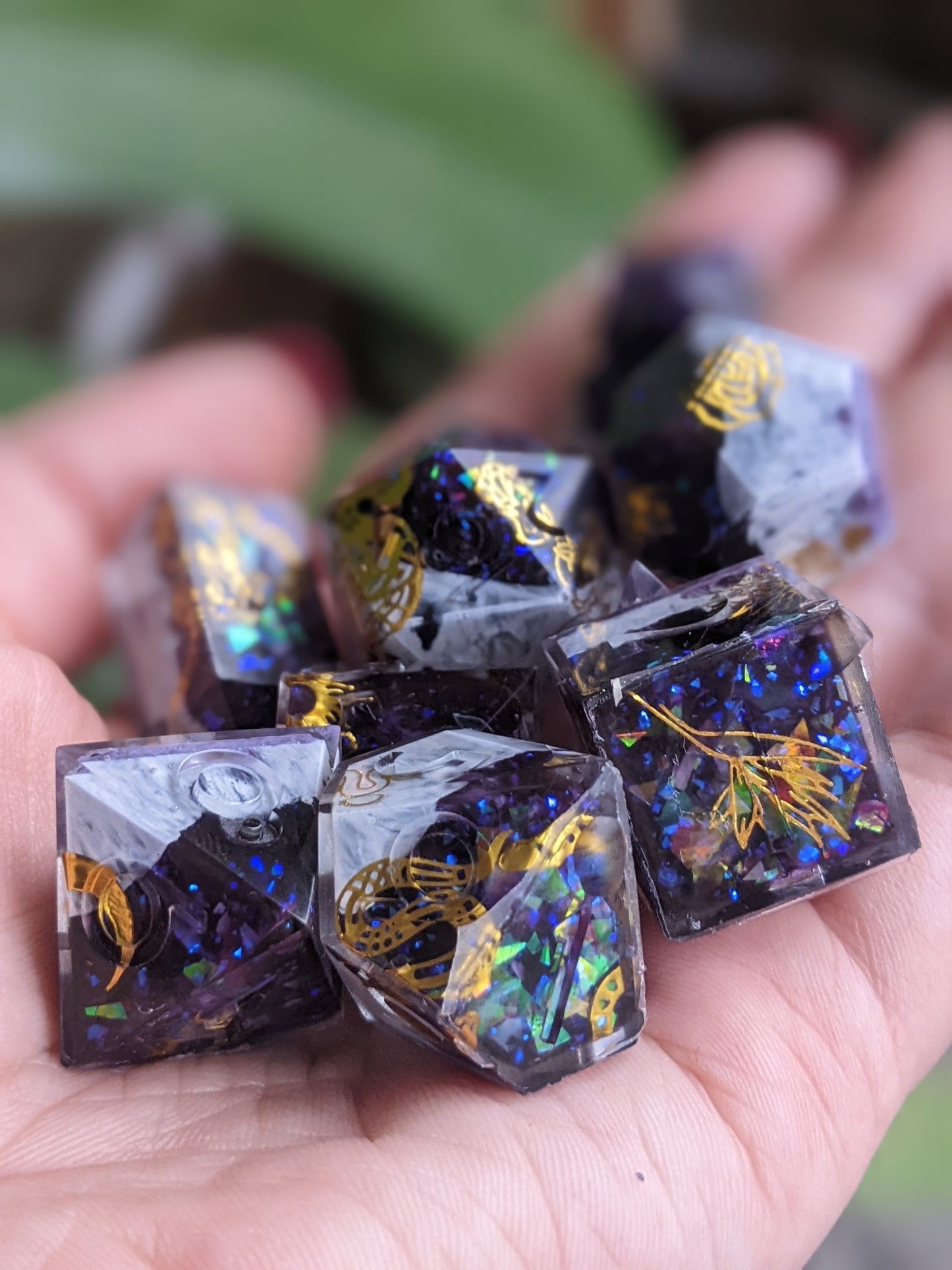 Sharp Edge 7-Piece Dice Set- Raw Celestial Tundra